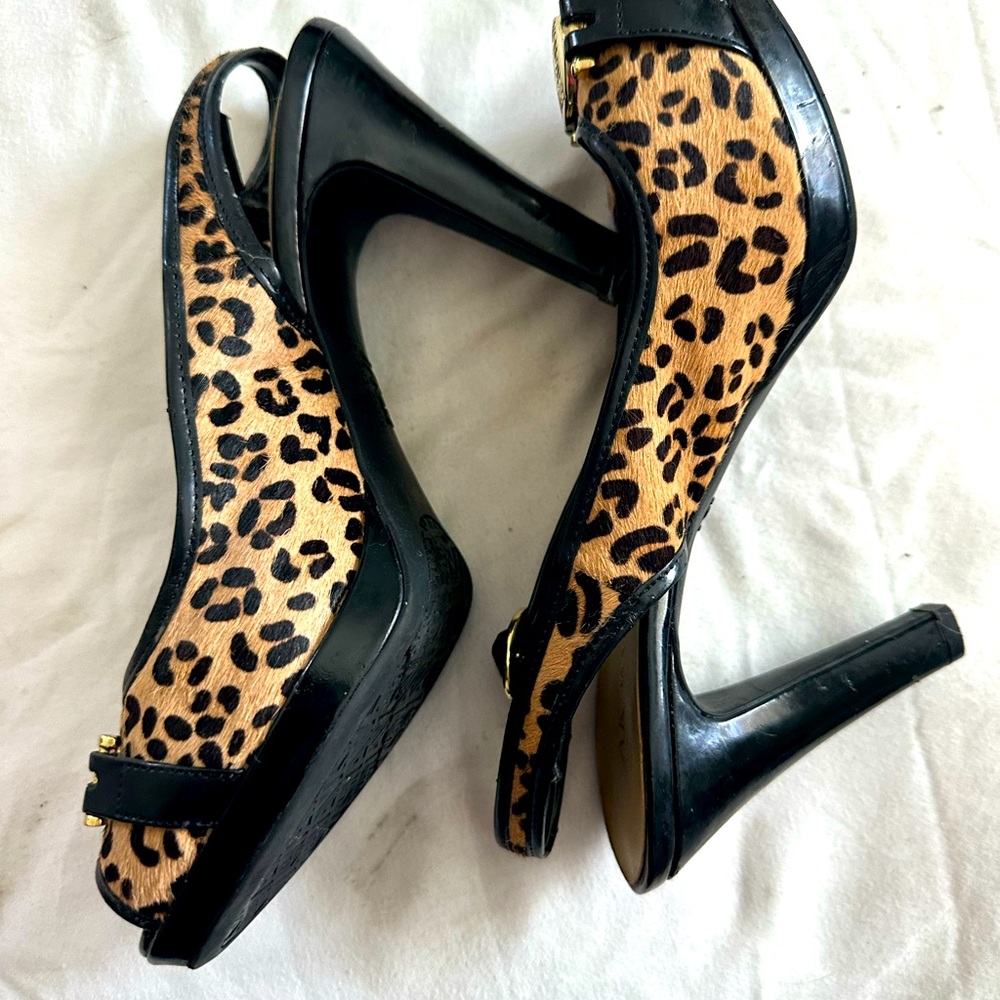 Anne Klein Leopard Print Black Women's Heels.